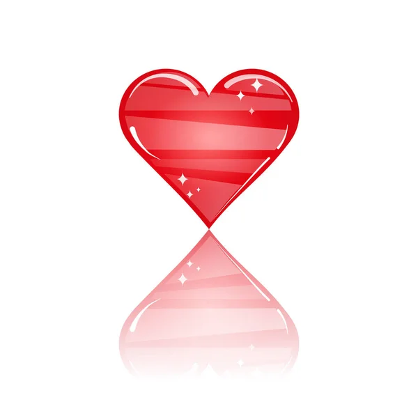 Herz Mit Roten Herzen Auf Weißem Hintergrund — Stockvektor