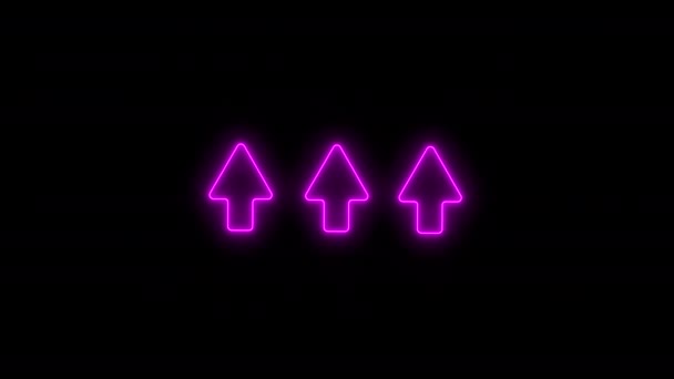 Neon Arrow Light Animation Современный Текстовый Шаблон — стоковое видео