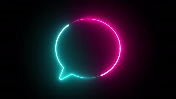 Animace Neonových Ikonických Bublin Moderní Textová Šablona — Stock video