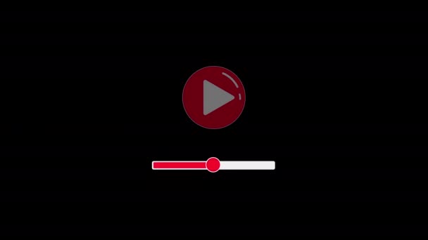 Ícone Player Vídeo Com Botão Vermelho — Vídeo de Stock