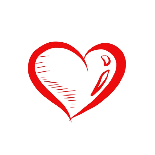 Rött Hjärta Ikon Vektor Illustration — Stock vektor
