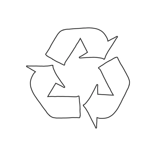 Reciclar Icono Símbolo Contorno Reciclaje Eco Signo Vector Ilustración — Vector de stock