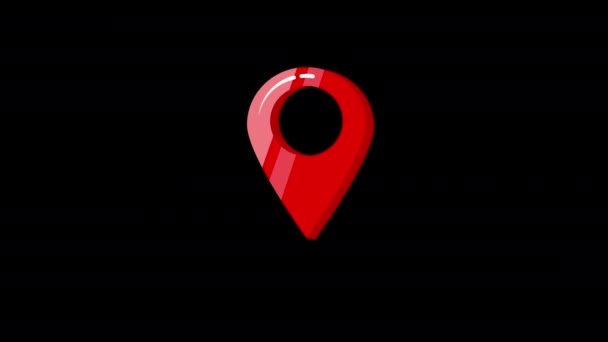 Pin Locatie Pictogram Video — Stockvideo