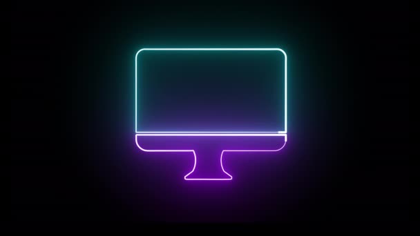 Neon Color Screen Monitor Video Hintergrund — Stockvideo