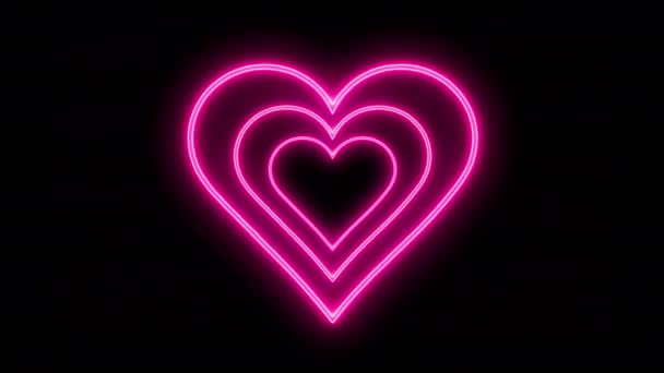 Happy Valentine Day Neon Signage Hintergrund — Stockvideo