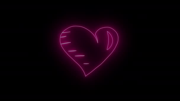 Buon San Valentino Neon Segnaletica Sfondo — Video Stock