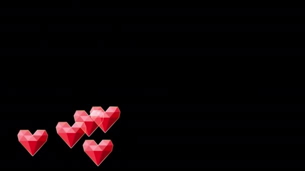 Glücklicher Valentinstag Hintergrund Mit Herzen — Stockvideo