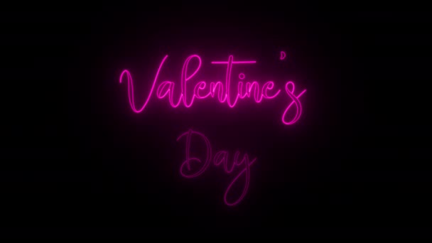 Happy Valentine Day Fond Signalisation Néon — Video