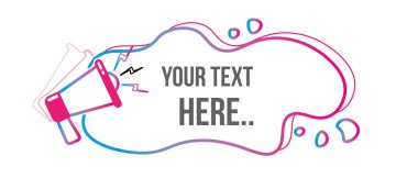 Mesajınız ve mesajınız için megafonunuz var. vektör illüstrasyonu