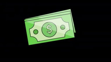 Siyah arkaplanda kağıt dolarlar 