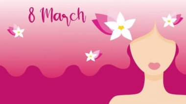 Mutlu Uluslararası Kadınlar Günü için şenlikli arka plan animasyonu