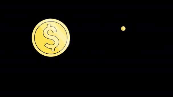 Animation Von Dollarmünzen — Stockvideo