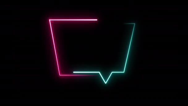 Animatie Van Neon Spraakbel — Stockvideo