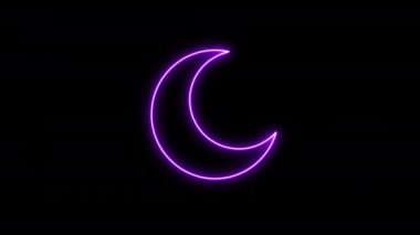 Ramazan kareem arkaplanı için parlak neon ışıklı ay animasyonu  