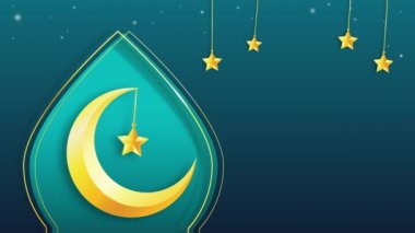Ramazan kareem için ay ve yıldızlı animasyon