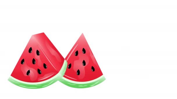 Watermelon Slices Isolated White Background — Stock Video