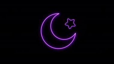 Ramazan kareem arkaplanı için parlak ışıklı ay ve yıldızlı animasyon