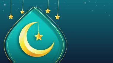 Ramazan kareem için ay ve yıldızlı animasyon