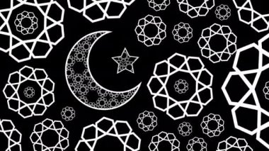 Ay ve yıldızla Ramazan Kareem animasyon süslemeleri