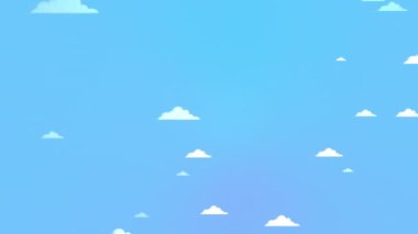 bulutlar gökyüzü animasyon arka planı. resimleme.
