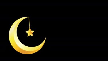 Ramazan kareem için ay ve yıldızlı animasyon