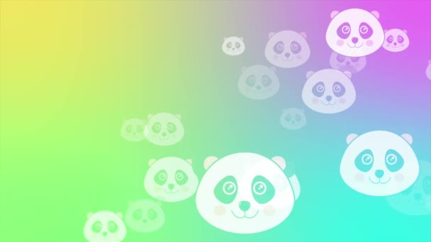 Panda Miś Bezszwowy Wzór Ilustracja Animacji — Wideo stockowe