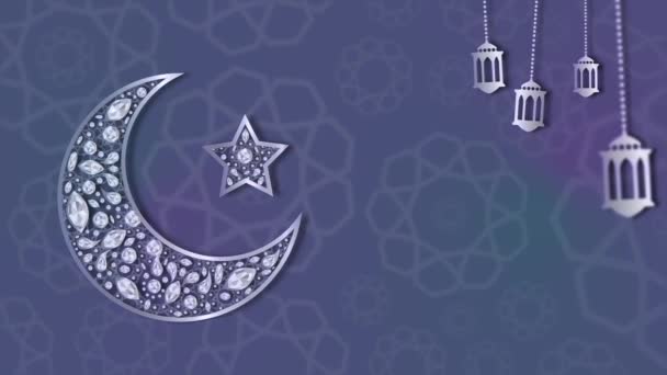 Ramadan Kareem Animation Ornamental Background Moon Star — Stock Video ©  AbraSa #563909300