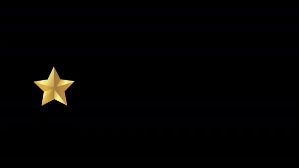 Animación Estrellas Clasificación Oro Sobre Fondo Negro — Vídeo de stock