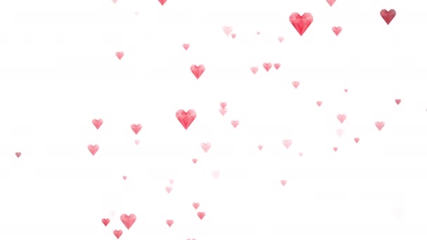 Fondo Animación Del Día San Valentín Con Corazones — Vídeo de stock