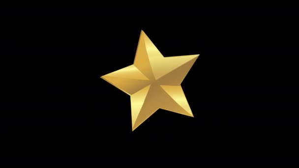 Animáció Arany Csillagok Fekete Háttér — Stock videók