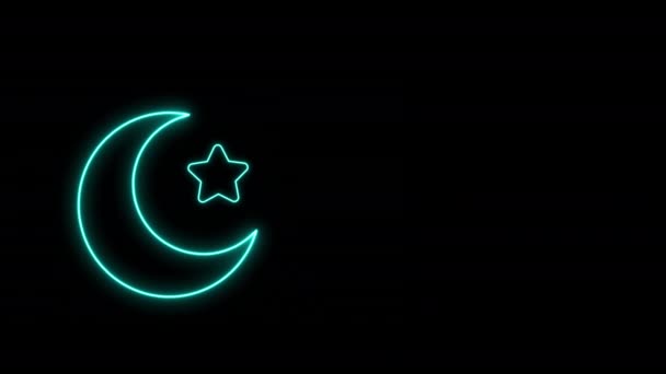 Ramadan Ornamental Moon Neon Colors — Video