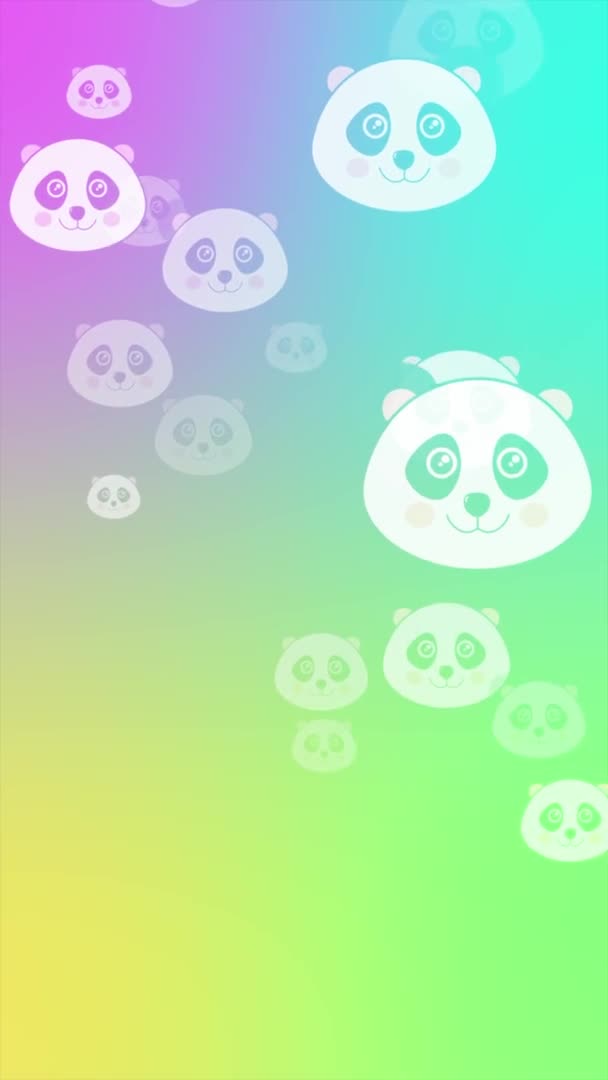 Panda Miś Bezszwowy Wzór Ilustracja Animacji — Wideo stockowe