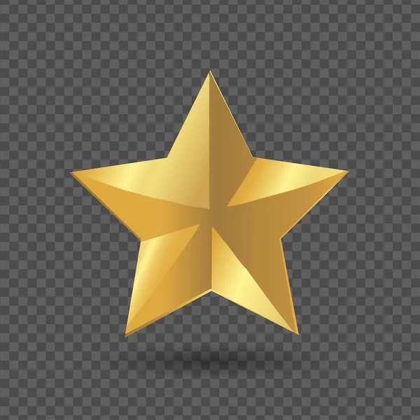 Ikona Zlaté Hvězdy Vektorová Ilustrace — Stockový vektor