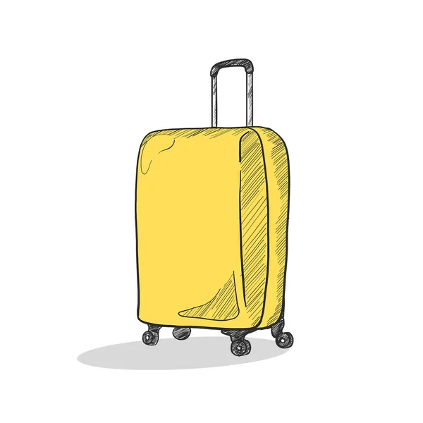 Travel Yellow Suitcase Vector Illustration Design — Stock Vector