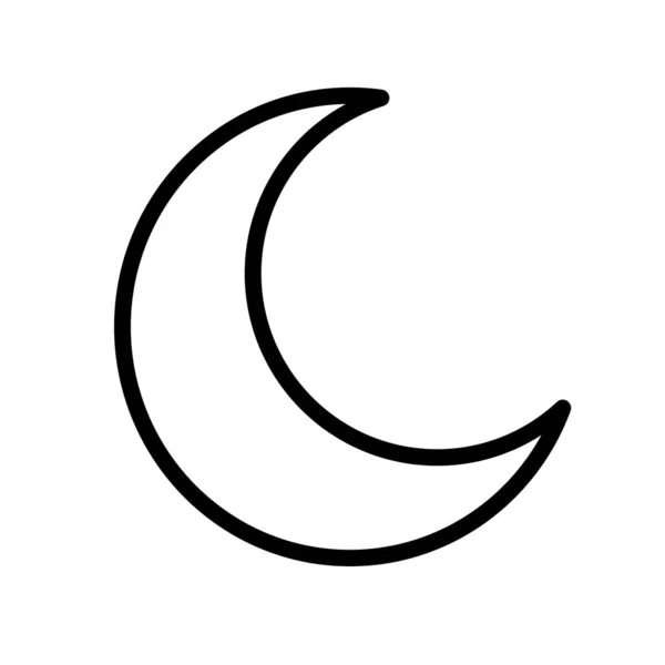 Crescent Moon Icon Vector Illustration — Stock Vector