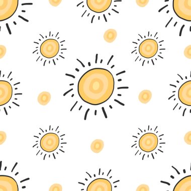 Güneş seamless modeli. Vektör çizim