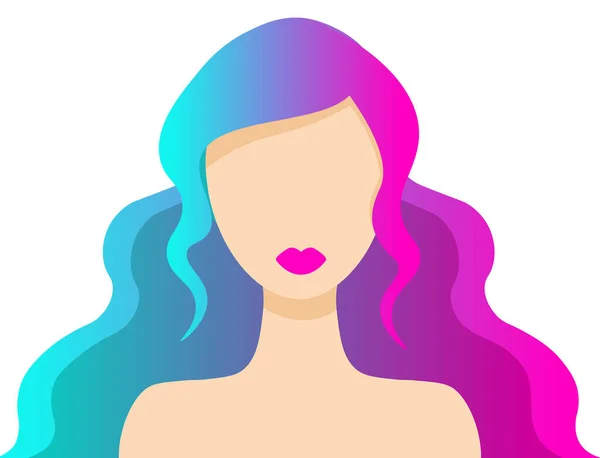 Mujer Dibujada Vectorial Con Cabello Brillante — Archivo Imágenes Vectoriales