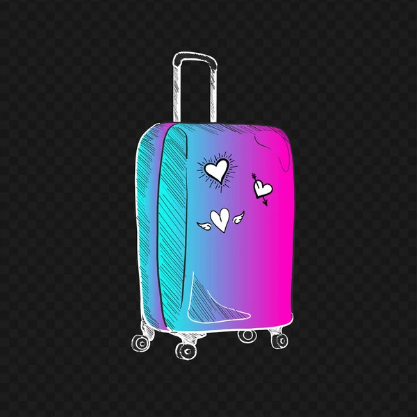 Illustration Neon Travel Baggage — Stock vektor