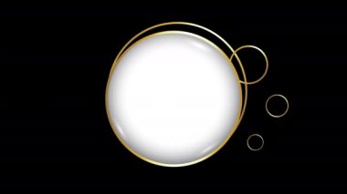 Kabarcıklı 3B altın çerçeve, video animasyonu