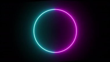 Neon çerçevenin video animasyonu, çember şekli 