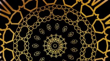 Altın süslemeli mandala ile soyut video animasyonu 