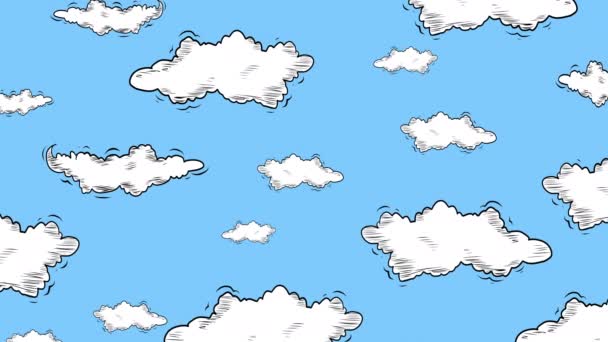Cielo Verano Con Nubes Movimiento Animación Patrones Digitales — Vídeos de Stock