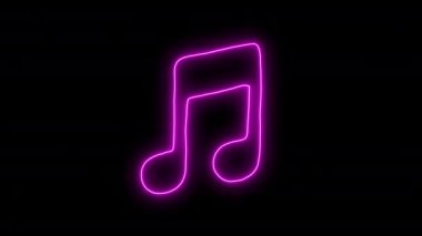 Melodi notalı modern Neon Işıkları Animasyon Tasarımı