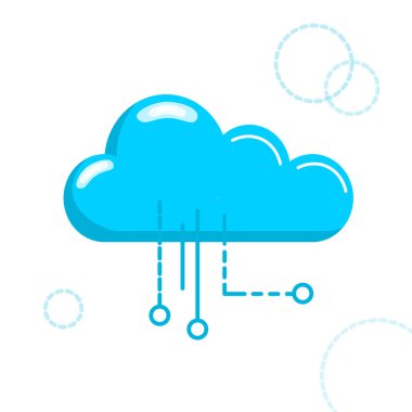 Beyaz arkaplanda mavi Bulut Verisi 