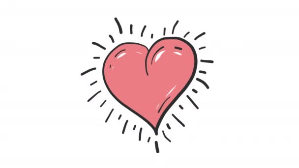 Febrero Animación Tarjeta Amor Corazón Rojo — Vídeos de Stock