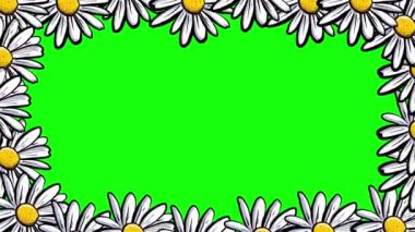 Sarı papatya çiçekleri olan çerçeve duvar kağıdı 