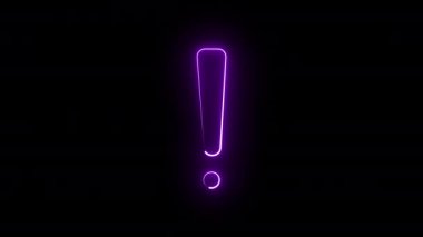 glowing colorful neon template, Wonder Mark Icon
