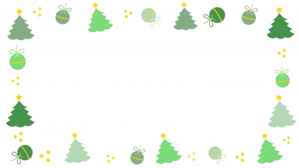 Christmas Trees Balls Pattern New Year Concept — Vídeos de Stock