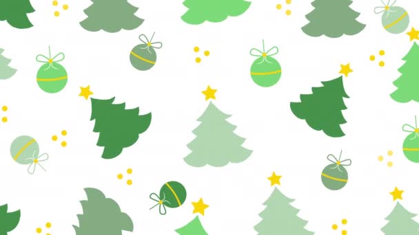Christmas Trees Balls Pattern New Year Concept — Video