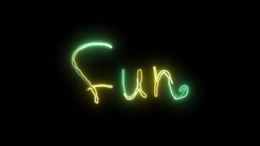 neon bright bright background with text have fun 
